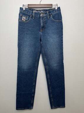Cruel Girl Low Rise Slim Bootcut Jeans Size 9 Long Dark Wash Western Denim Y2K